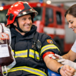 hasič darující krev